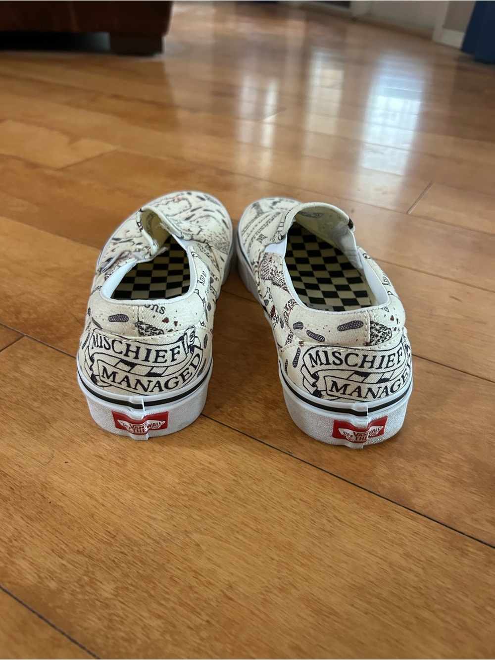 Vans Harry Potter Marauder's Map Slip-On Sneakers - Cream/Black - Picture 2 of 4